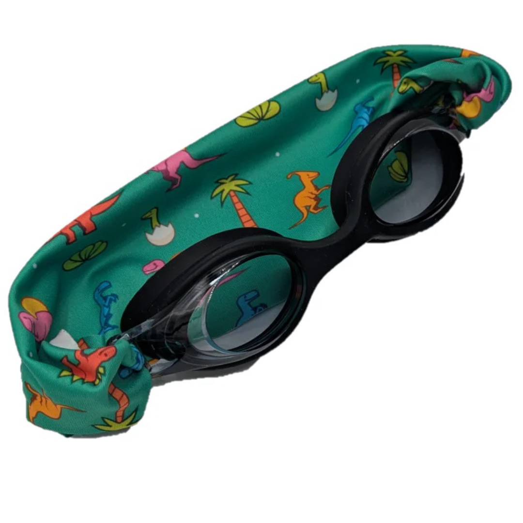 Gafas de natación infantiles con turbante · negras con dinosaurios