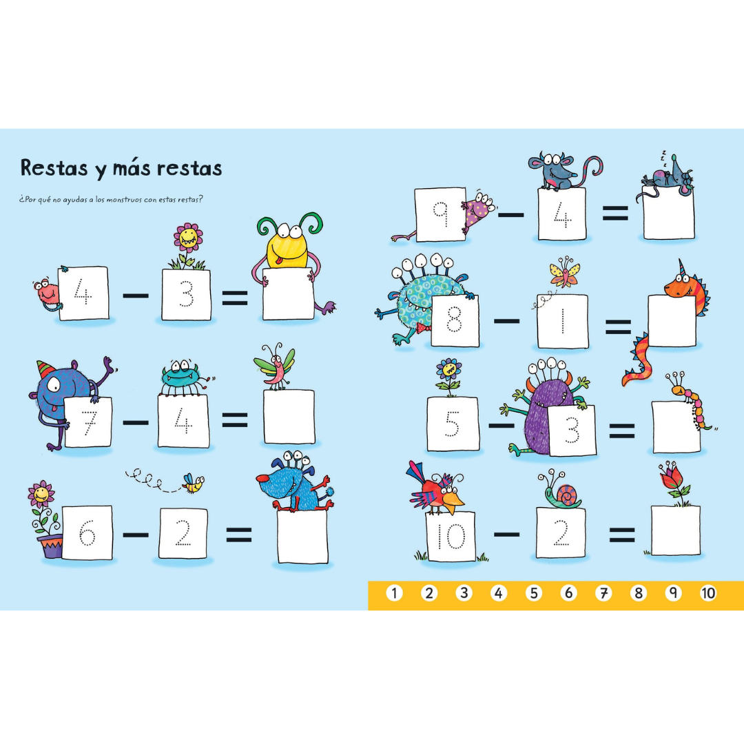 Libro pizarra reutilizable · aprendo a sumar y restar