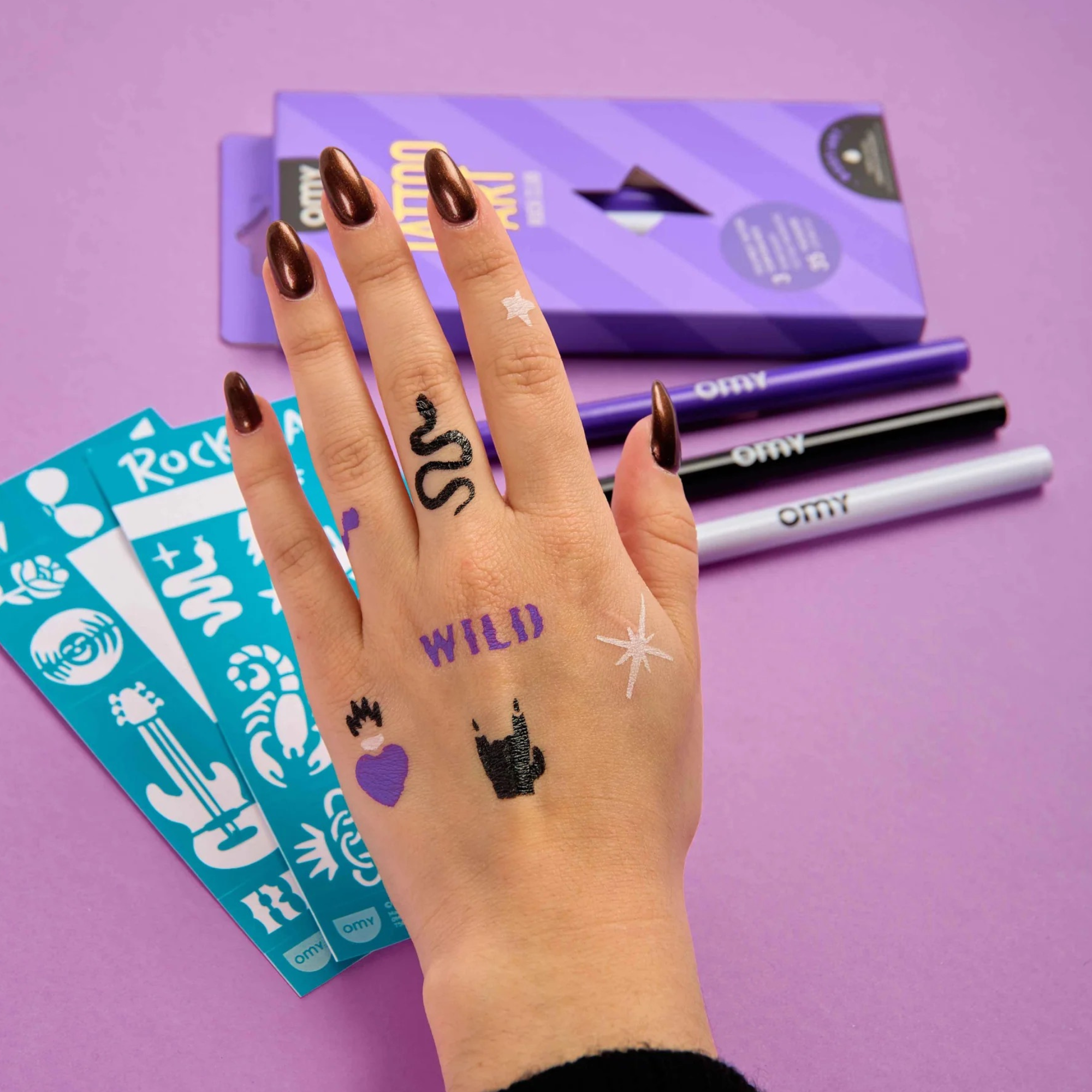 Rotuladores tattoos OMY · rock club