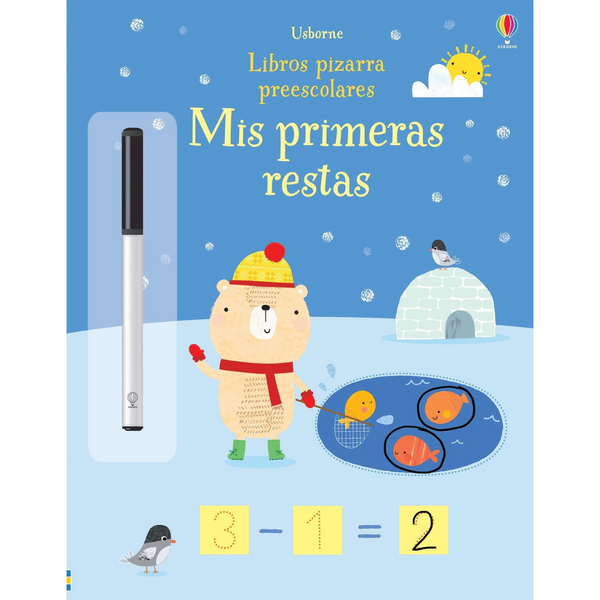 Libro pizarra reutilizable · mis primeras restas