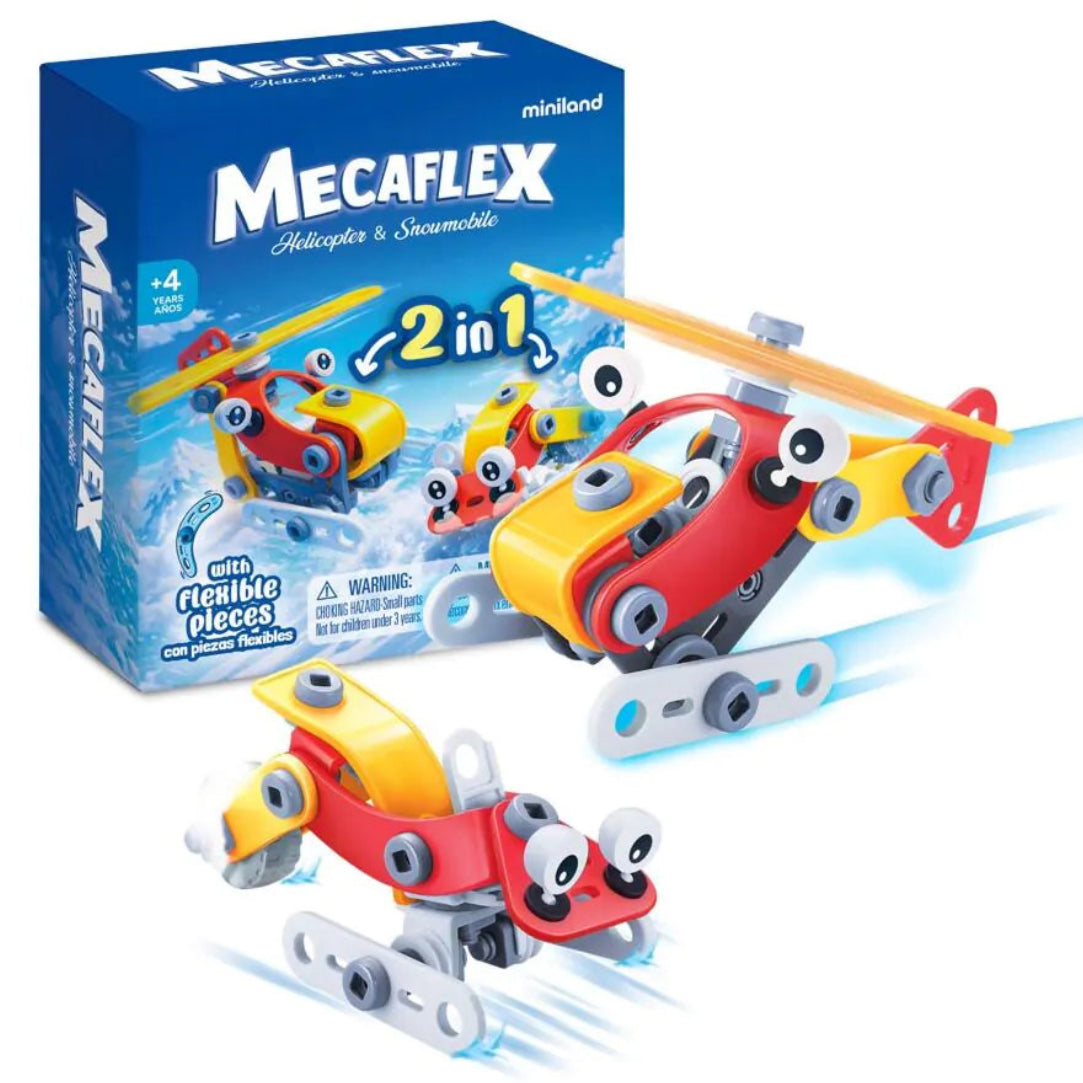 Construcciones flexibles MECAFLEX ¡2 en 1!: helicoptero y motonieve
