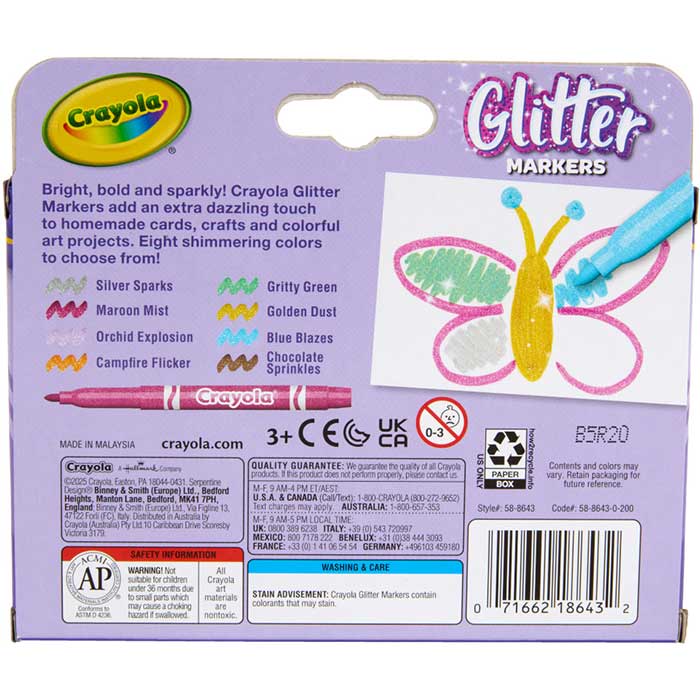 8 Rotuladores glittler CRAYOLA