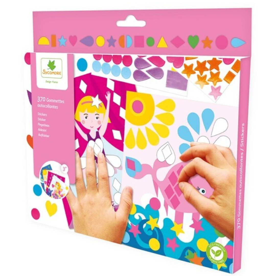 Pega gometes de colores · princesas y hadas
