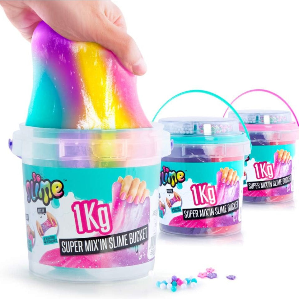 Slime mix ¡1 KG en un cubo! con decoraciones