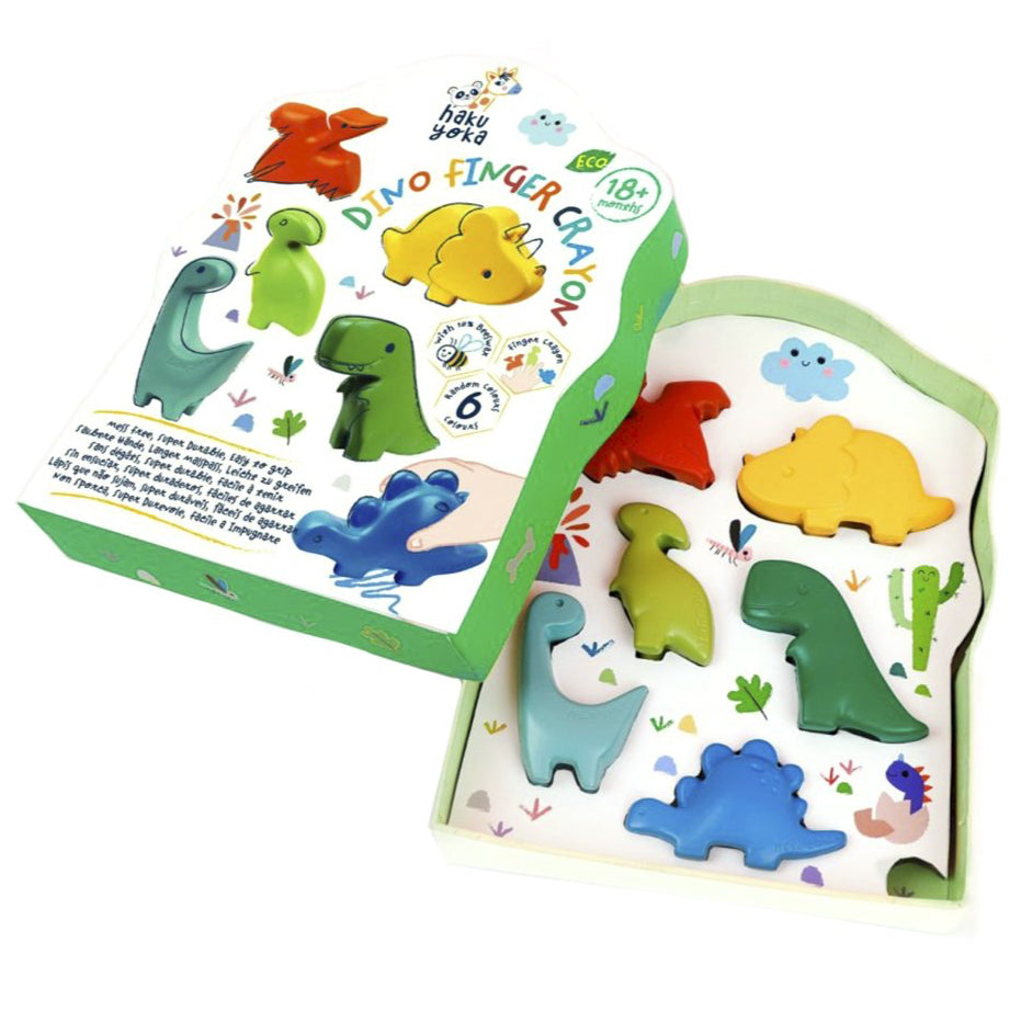 6 crayons de dedo · dinosaurios