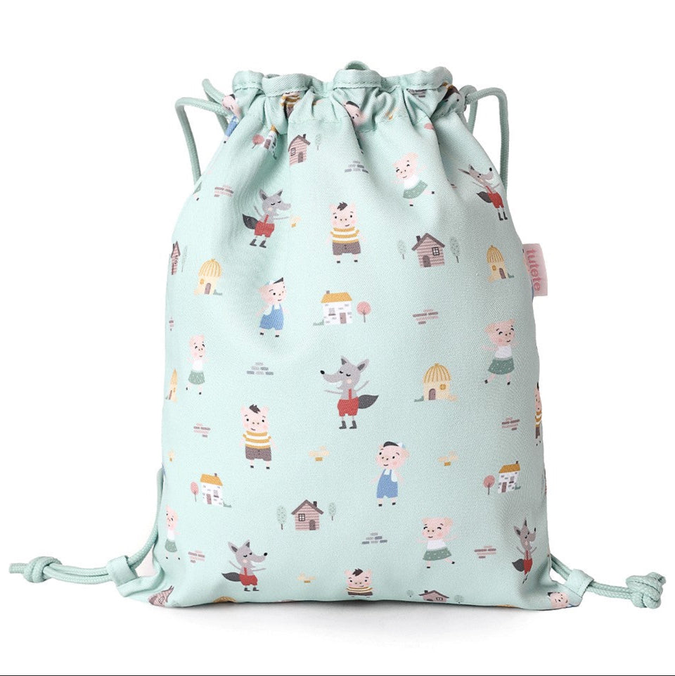 Mochila saco de tela TUTETE personalizable · The Three Little Pigs