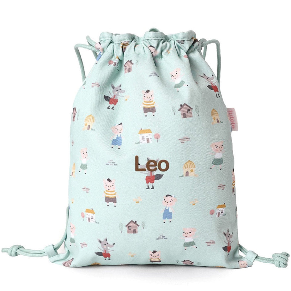 Mochila saco de tela TUTETE personalizable · The Three Little Pigs