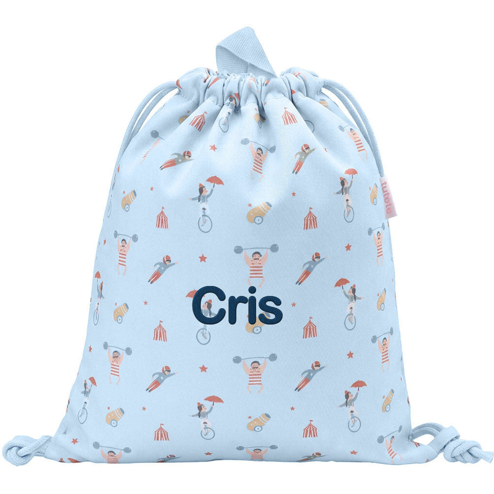 Mochila saco de tela TUTETE personalizable · circus