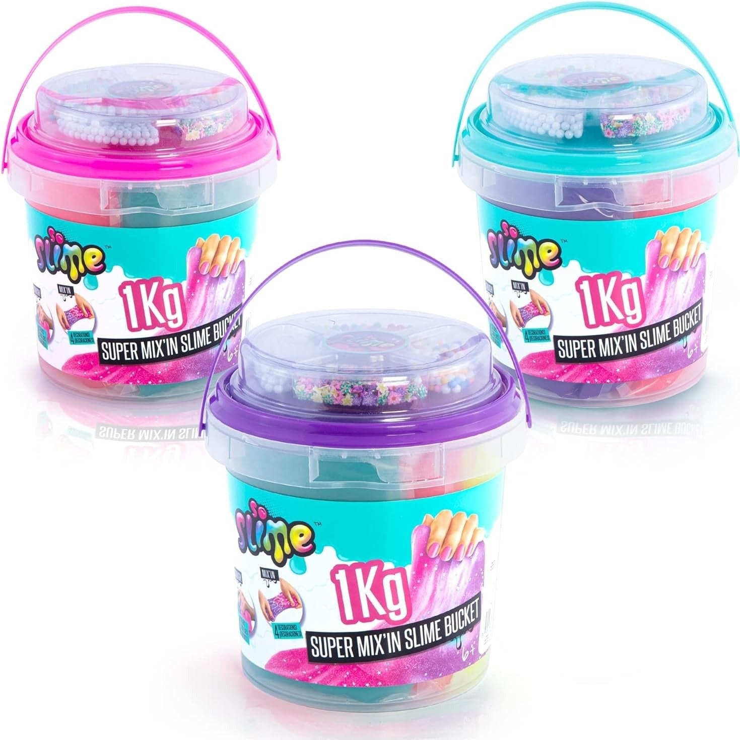 Slime mix ¡1 KG en un cubo! con decoraciones
