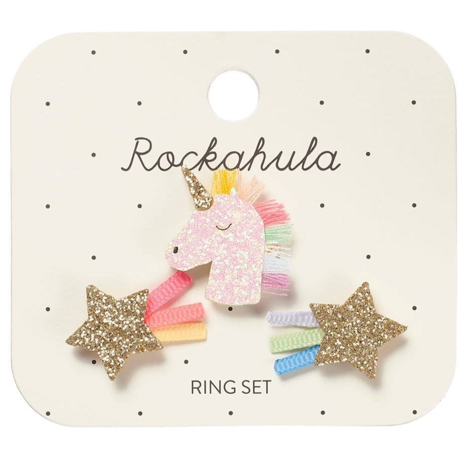 Set 3 anillos ROCKAHULA kids · rainbow unicorn