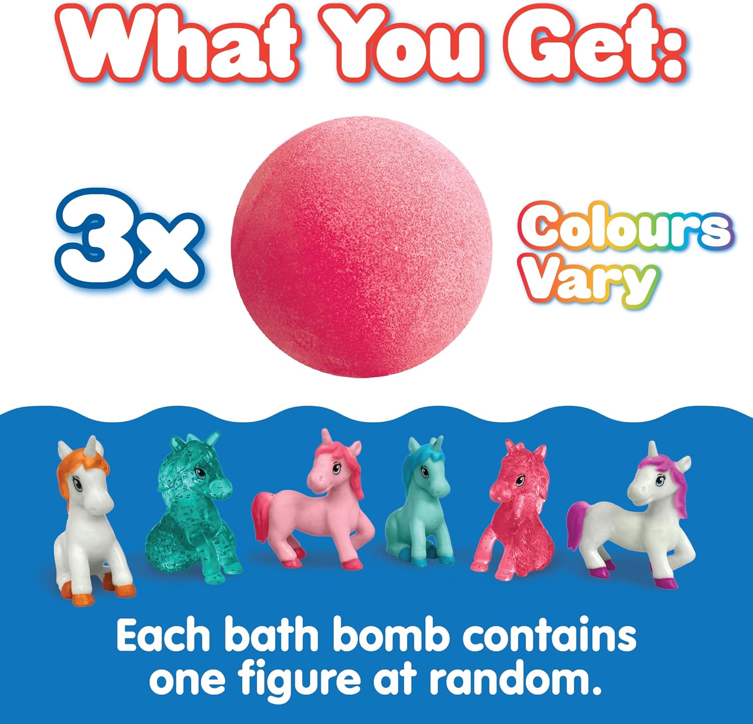 3 Bombas de baño unicornios ¡sorpresa!