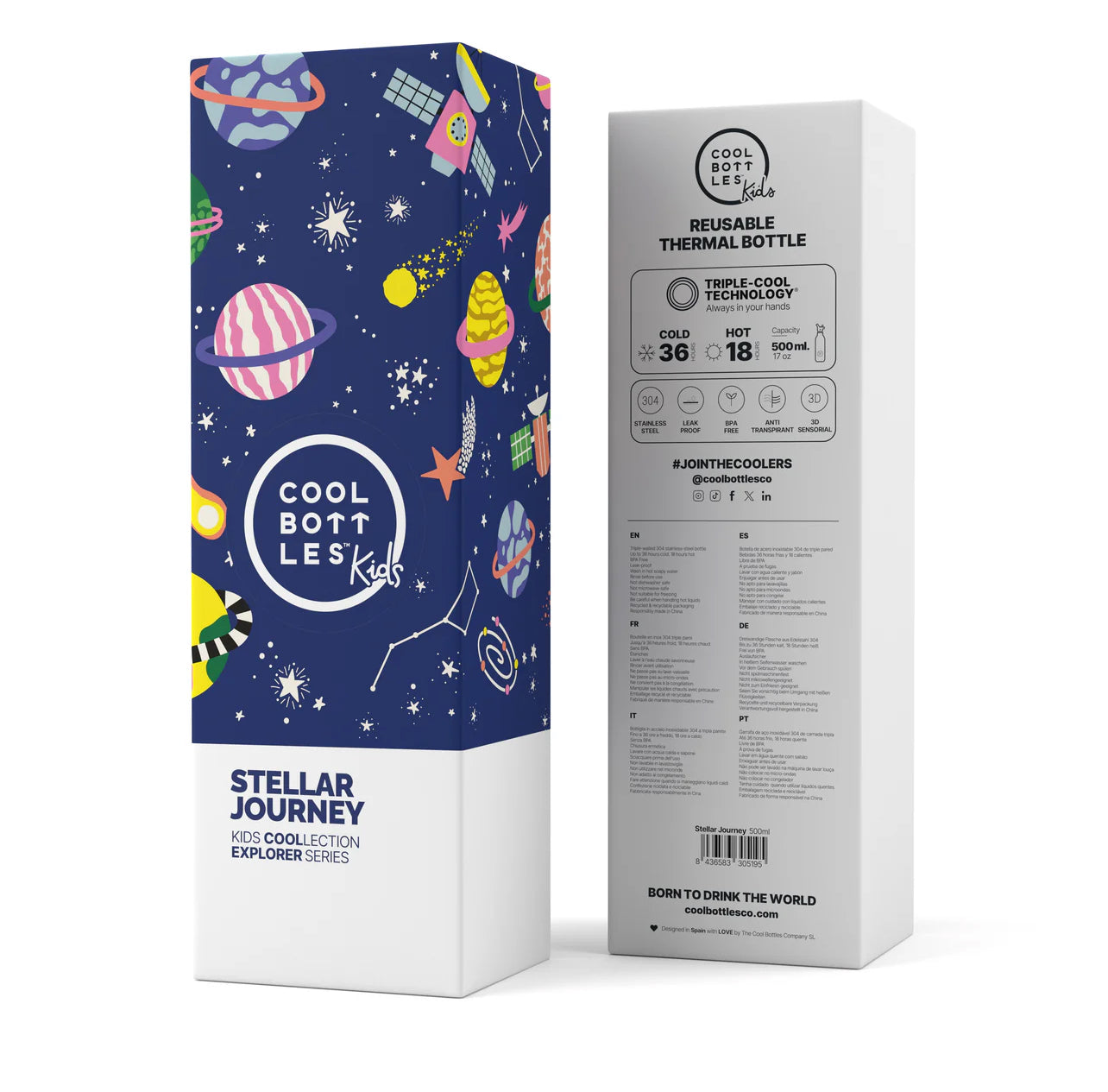 Botella de acero con pajita 500 ml. ·stellar journey