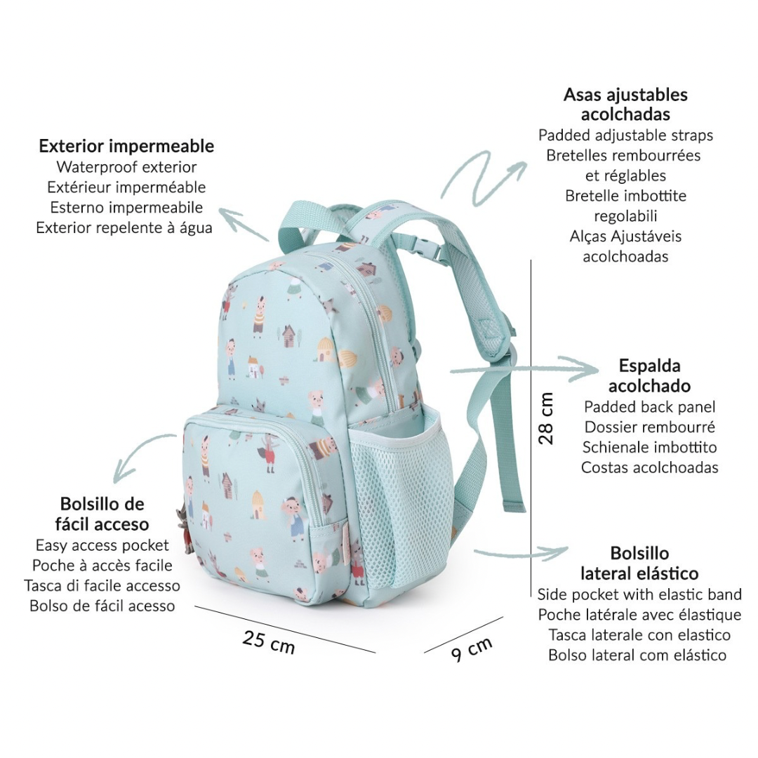 Mochila infantil TUTETE personalizable · The Three Little Pigs