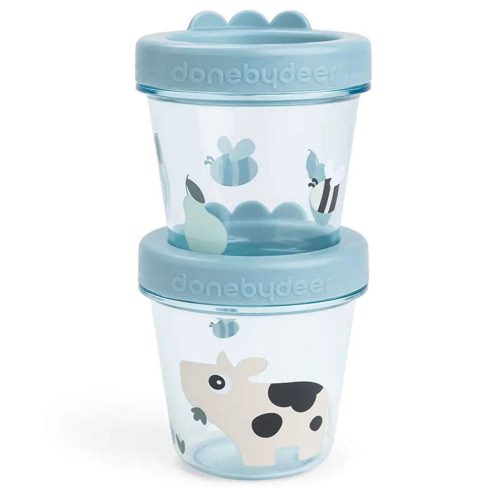 Pack 2 recipientes porta alimentos DONEBYDEER tiny farm · azul