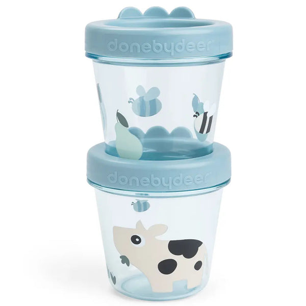 Pack 2 recipientes porta alimentos DONEBYDEER tiny farm · azul