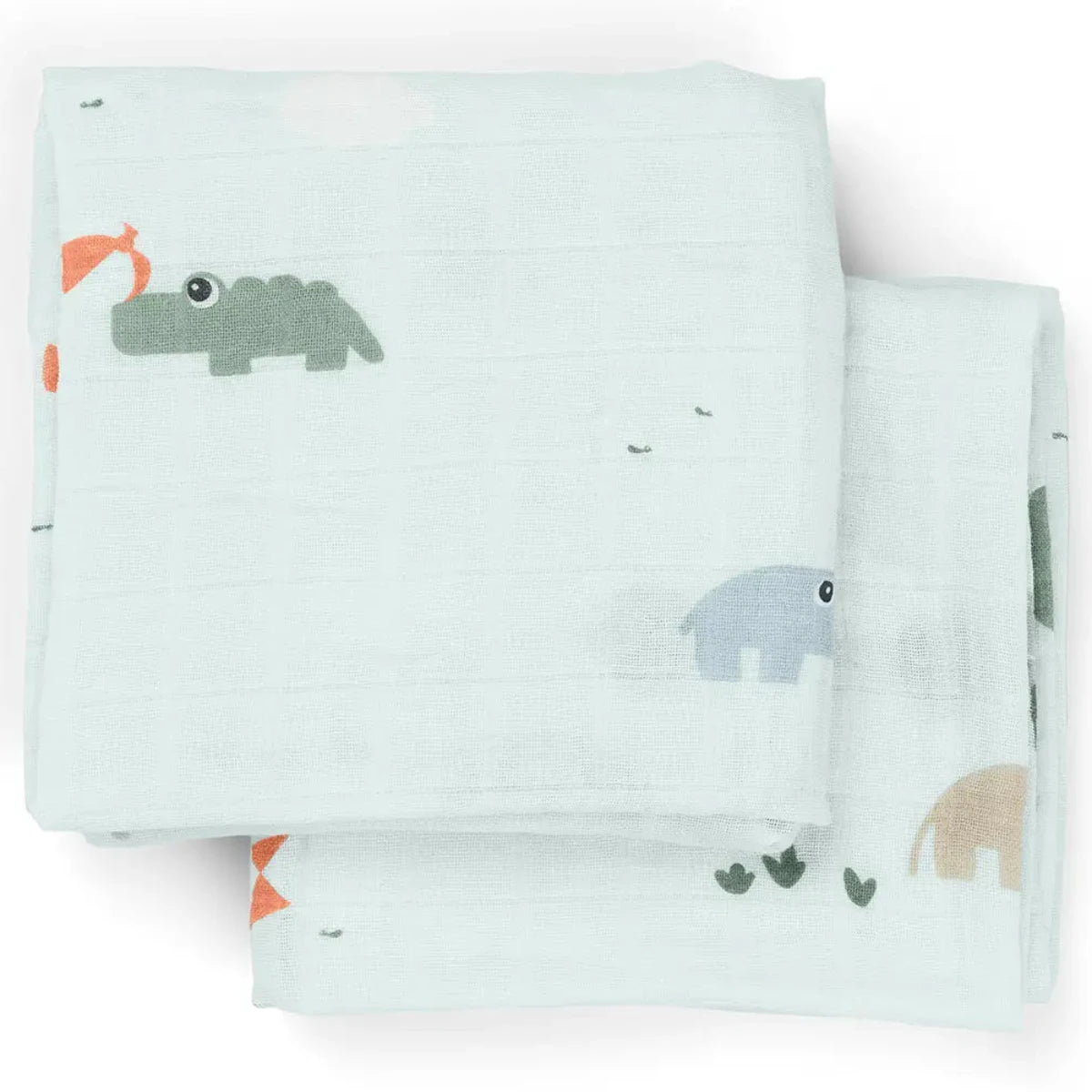 Pack 2 muselinas de algodón DONEBYDEER 65X65 · playground azul