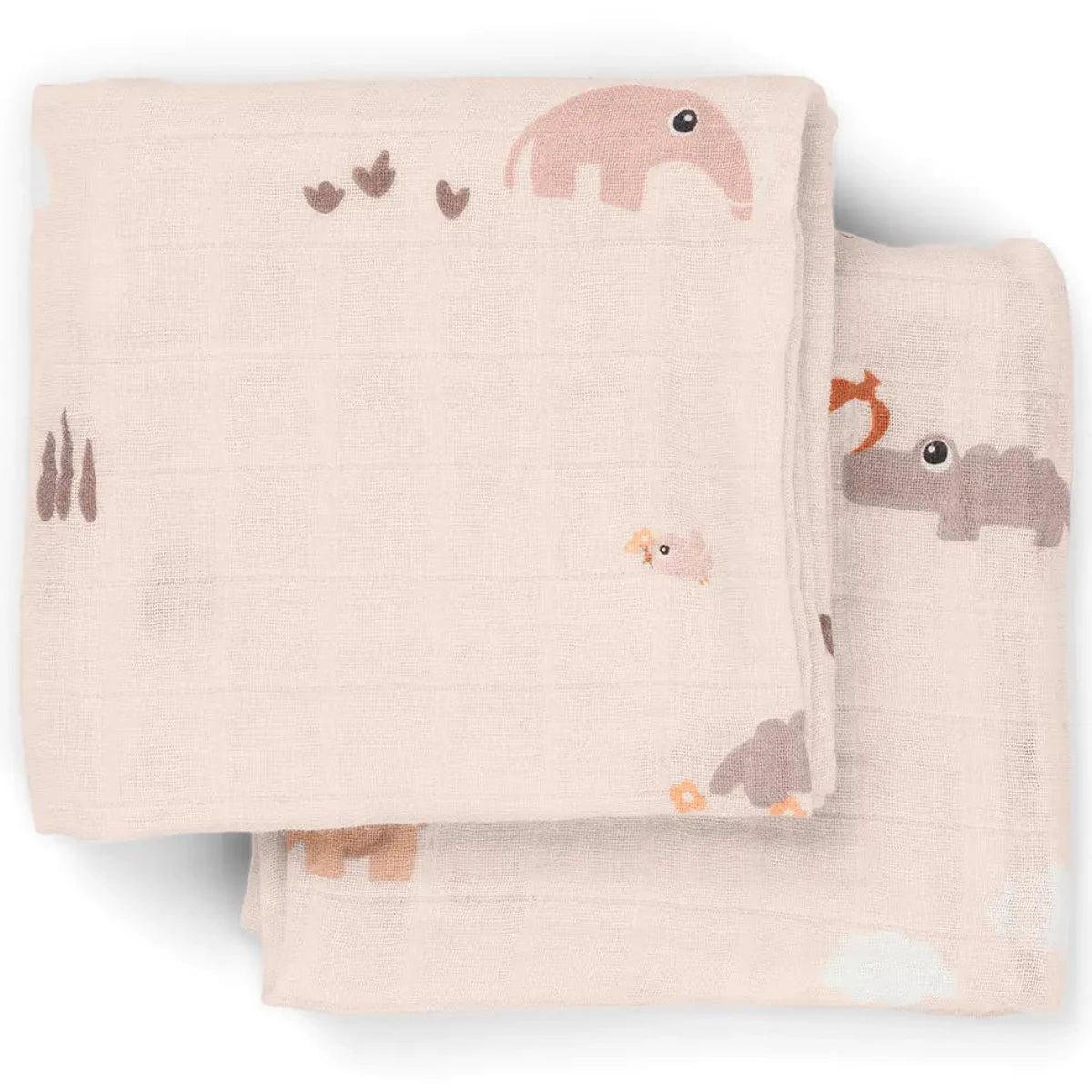 Pack 2 muselinas de algodón DONEBYDEER 65X65 · celebration rosa