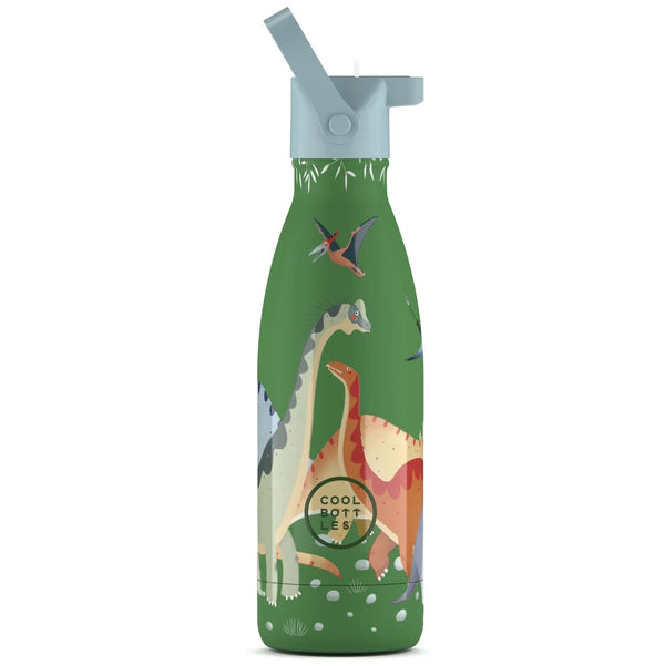 Botella de acero con pajita 350 ml. · Jurassic era