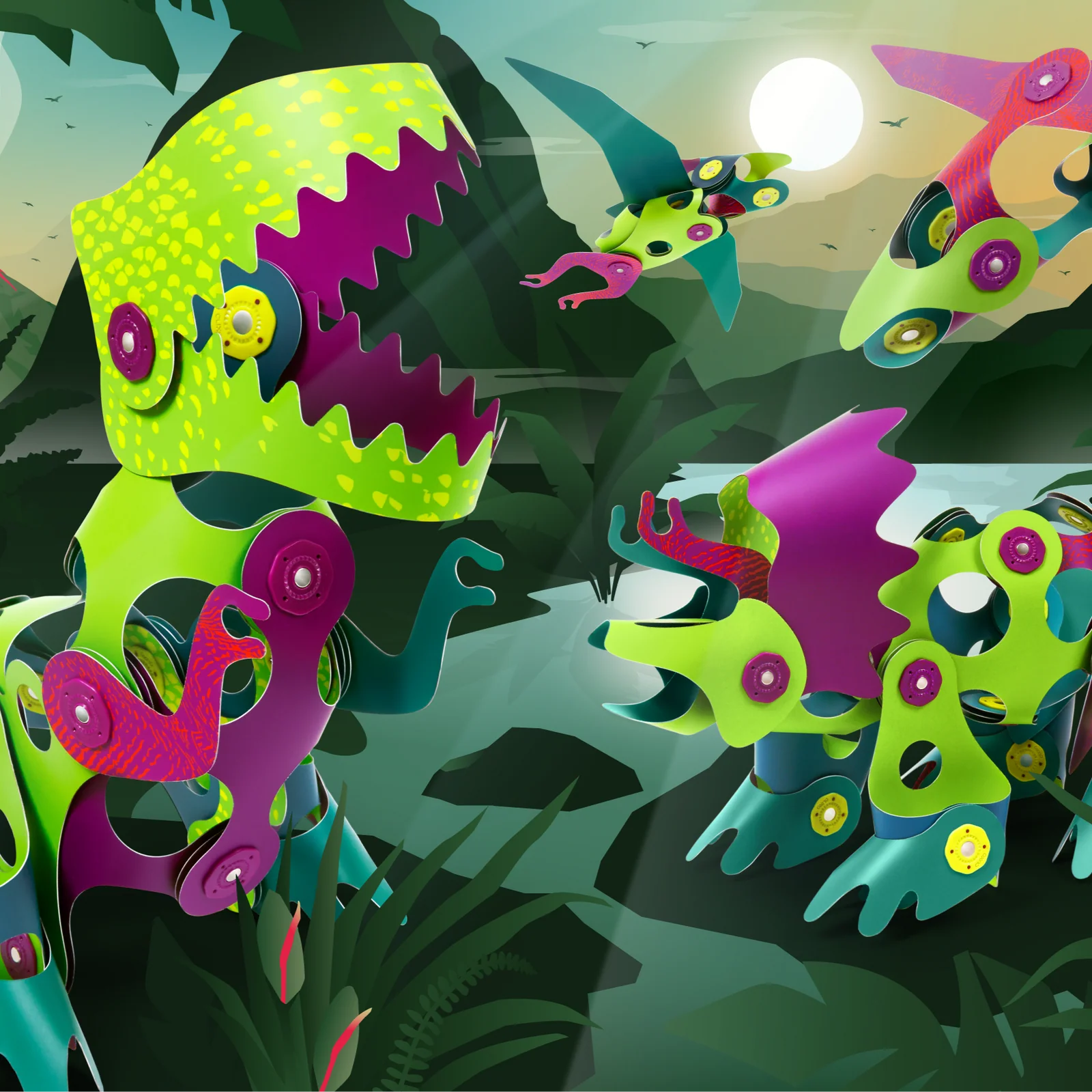 CLIXO dino aventure pack: 36 piezas