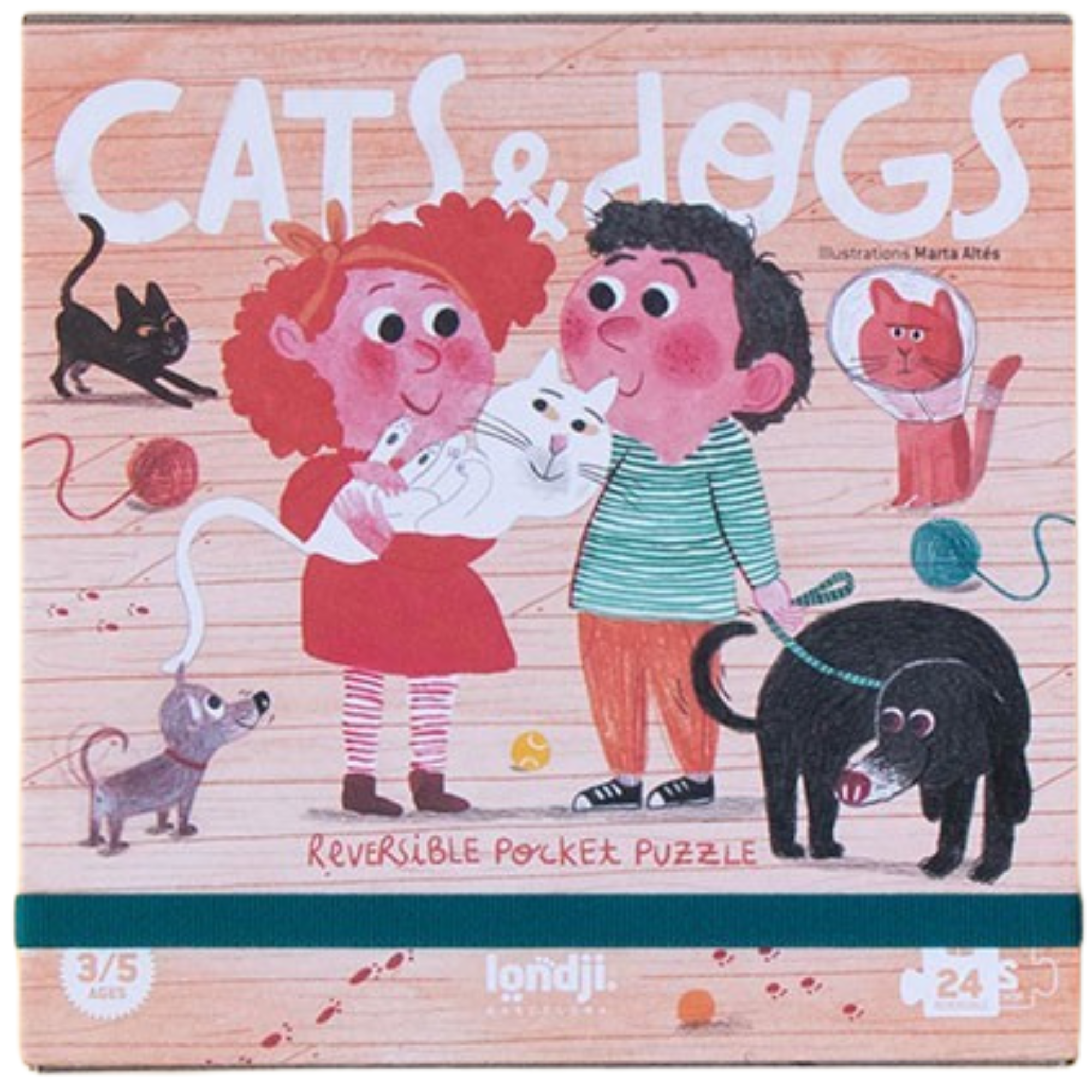 Puzzle pocket ¡reversible!: cats & dogs