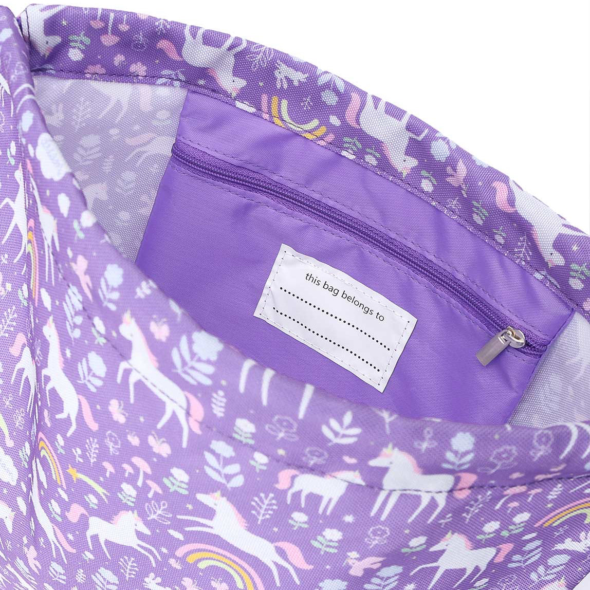 Mochila saco ALLC · unicornios