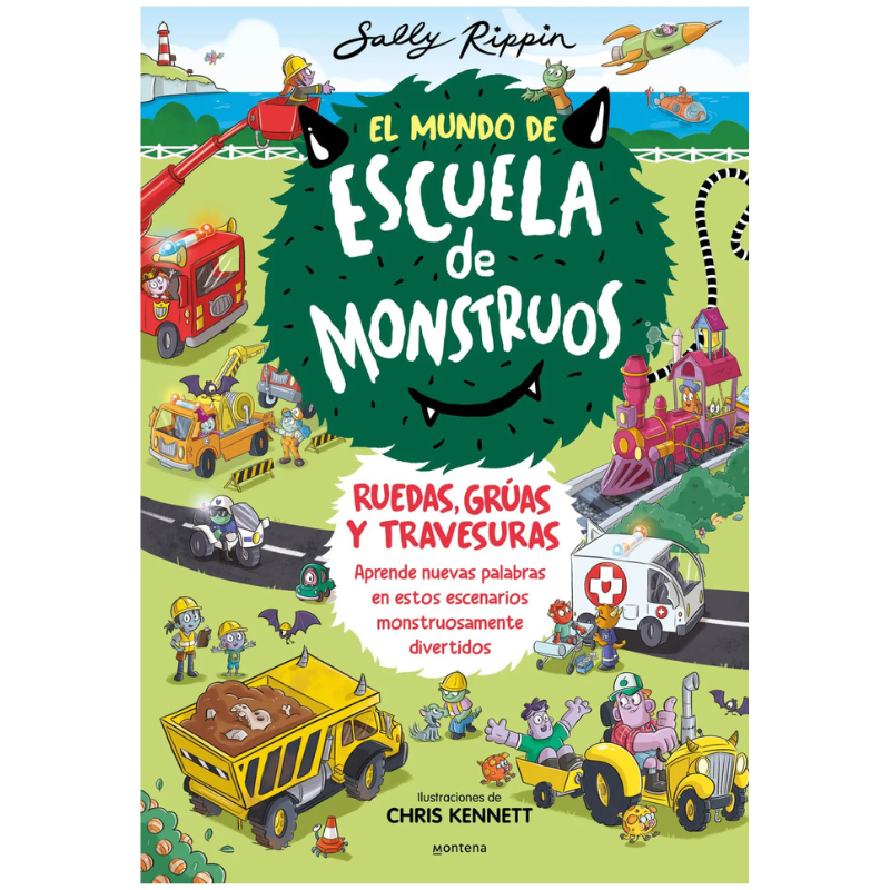 El mundo de la escuela de monstruos: ruedas, grúas y travesuras