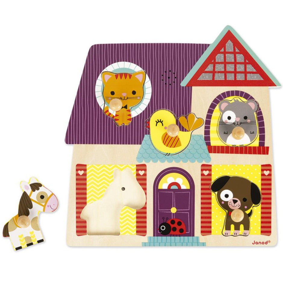 Puzle encajable musical 5 piezas · amiguitos animales