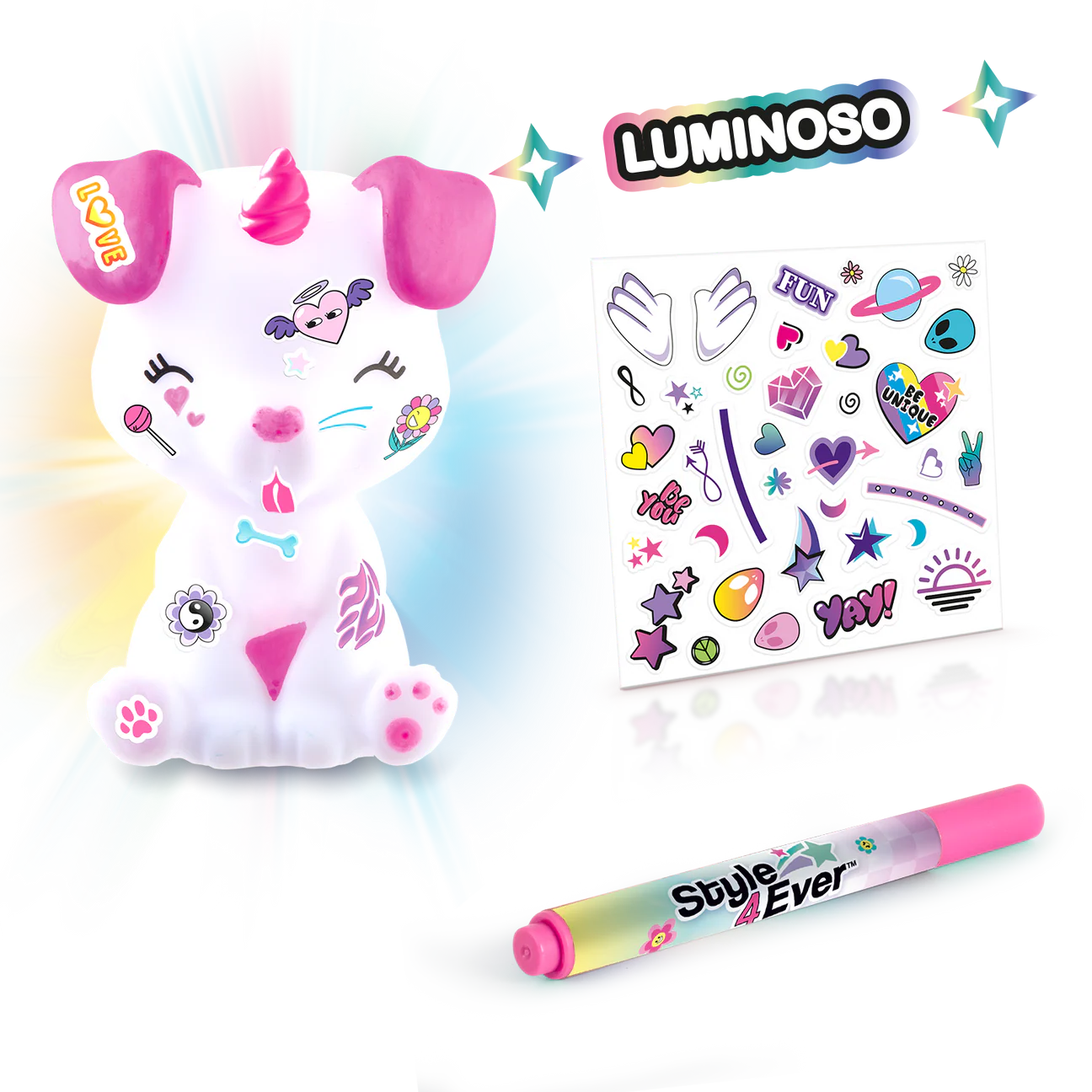 Mini mascota ¡con luz! para decorar