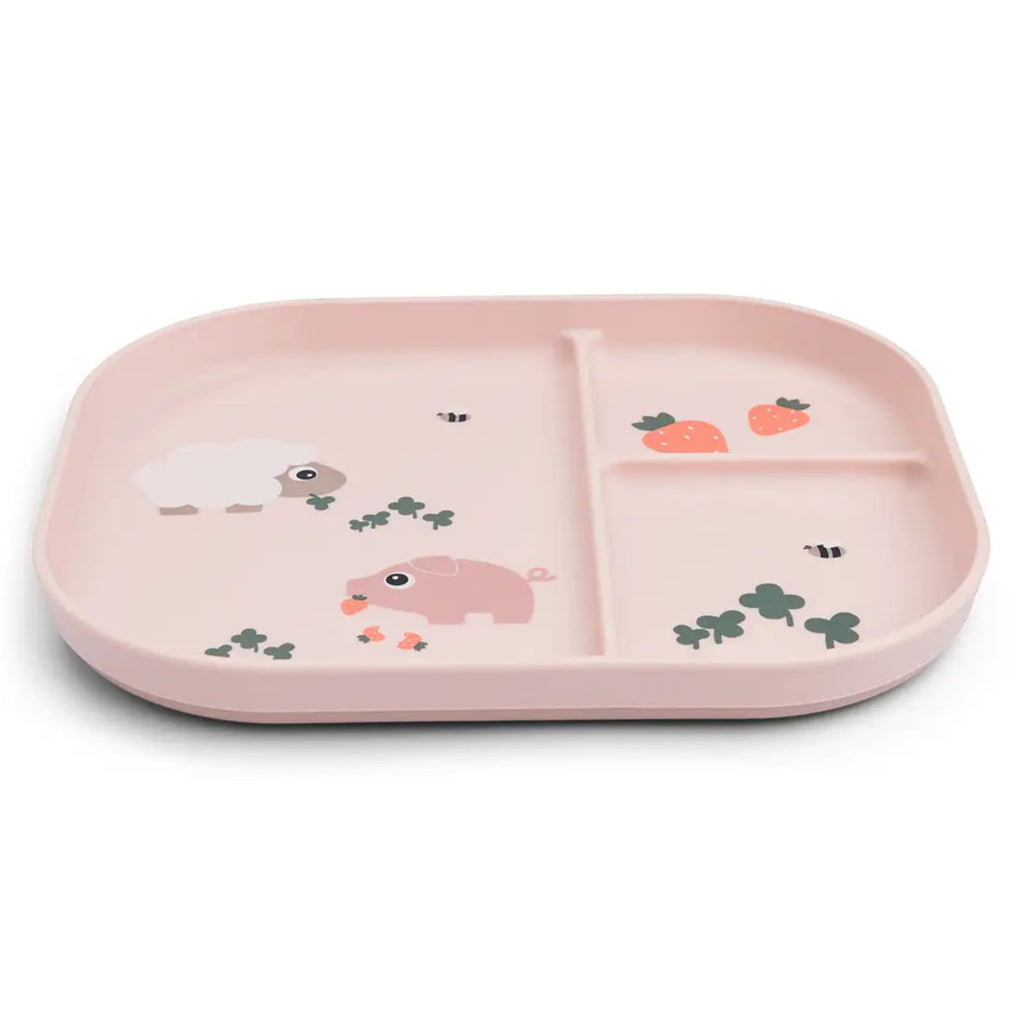 Plato foodie con compartimentos DONEBYDEER tiny farm · rosa