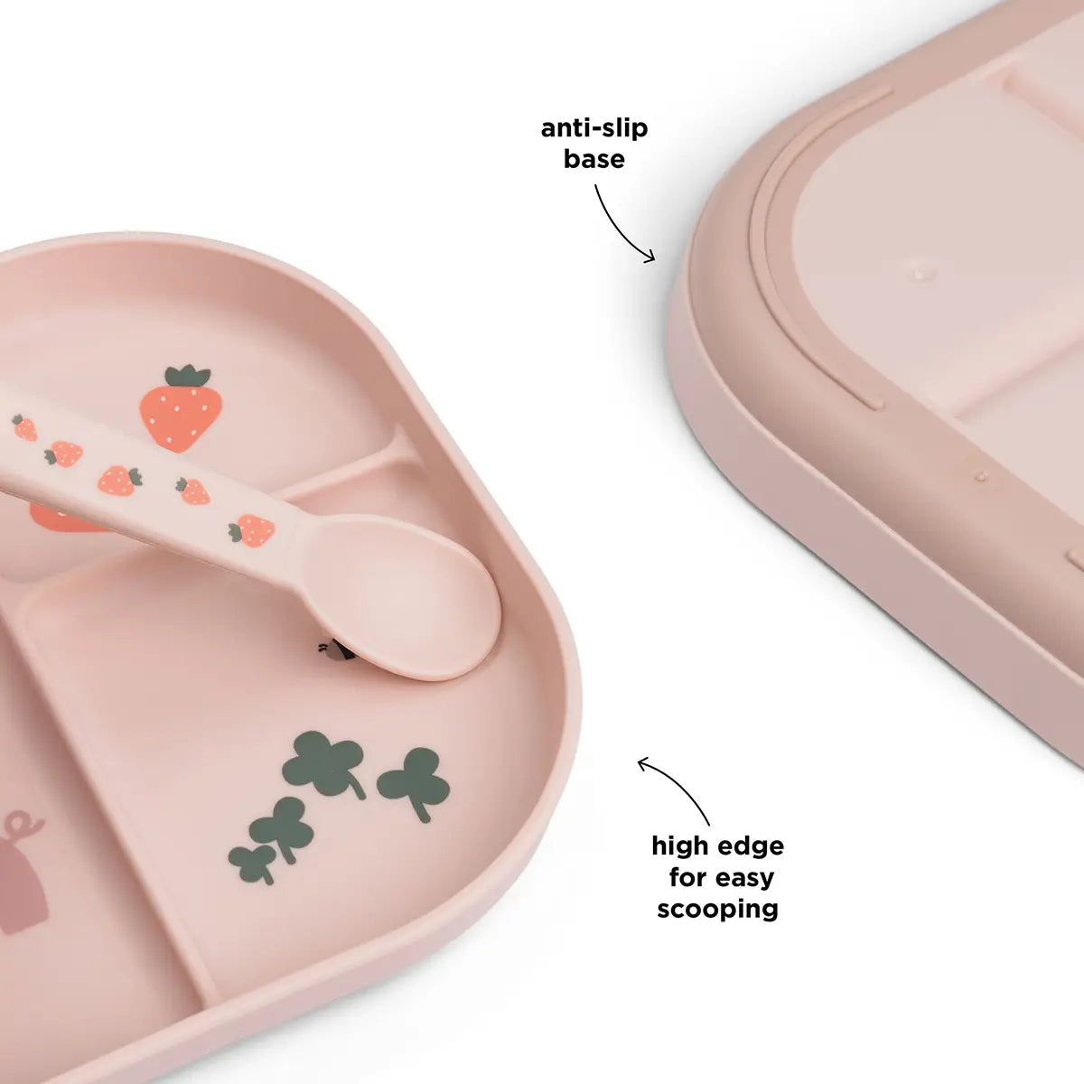 Plato foodie con compartimentos DONEBYDEER tiny farm · rosa