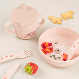 Taza de aprendizaje DONEBYDEER tiny farm · rosa