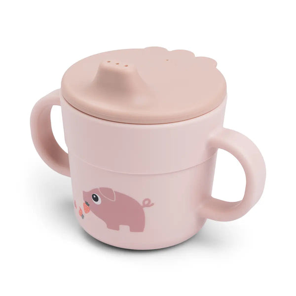 Taza de aprendizaje DONEBYDEER tiny farm · rosa