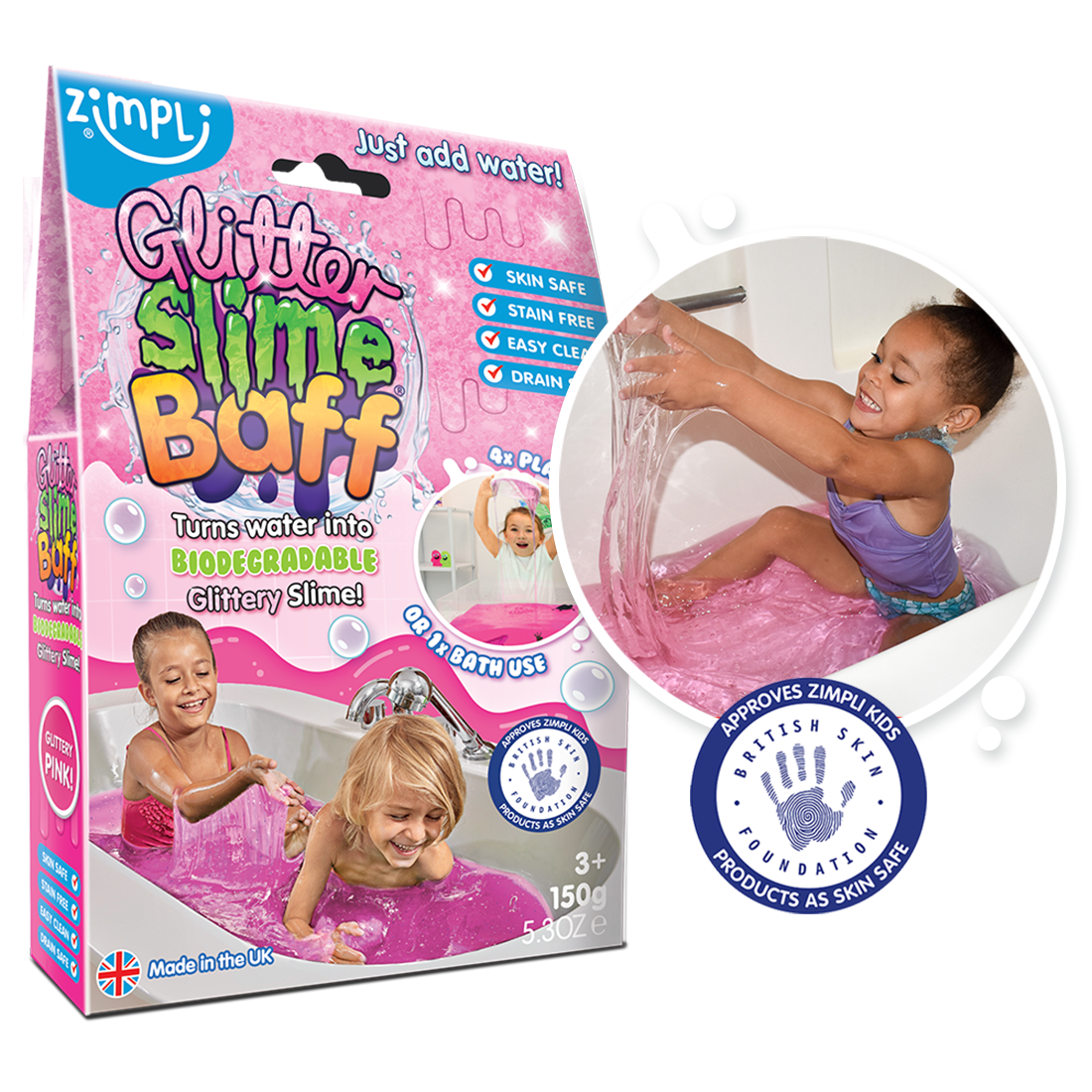 Slime ¡para el baño! con purpurina