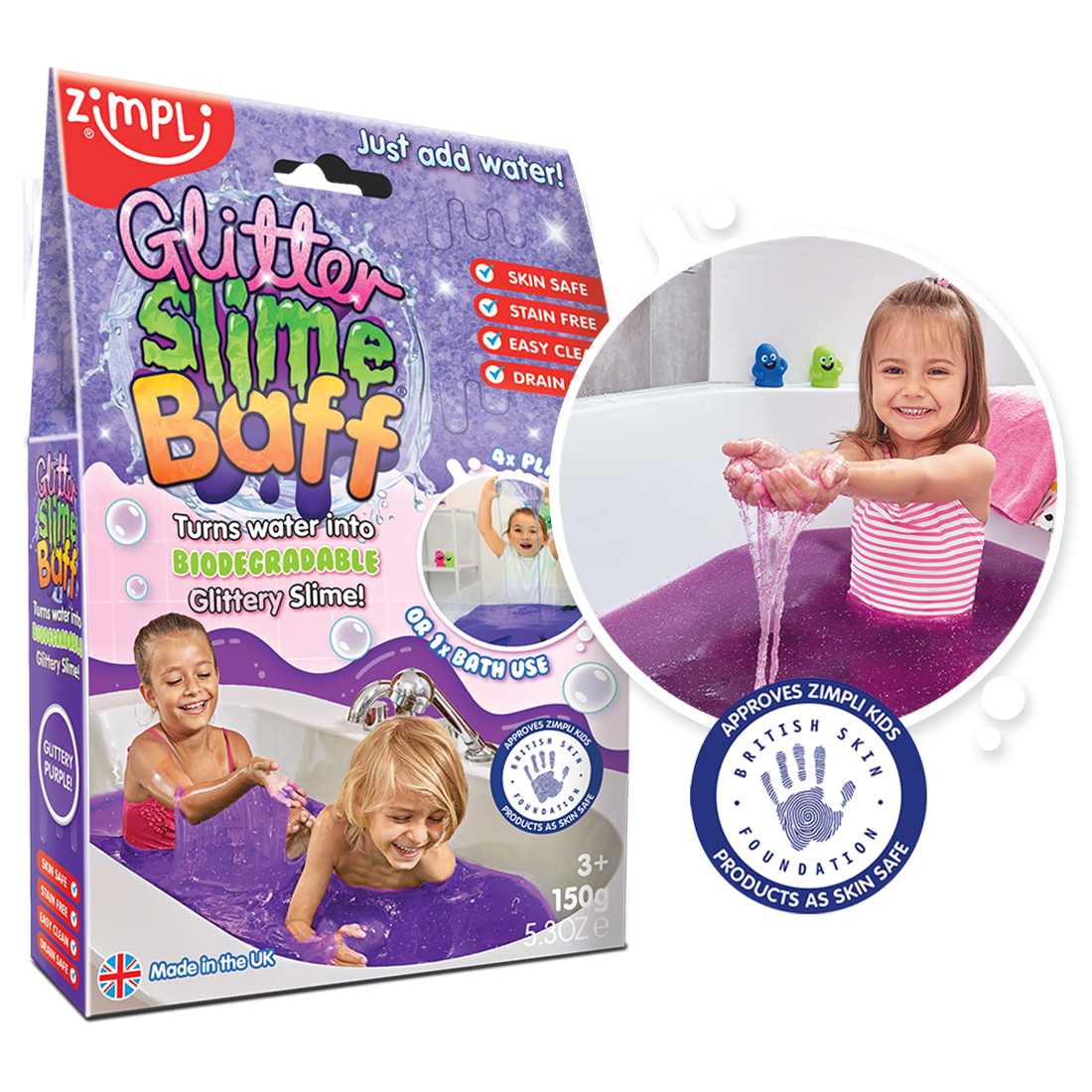 Slime ¡para el baño! con purpurina