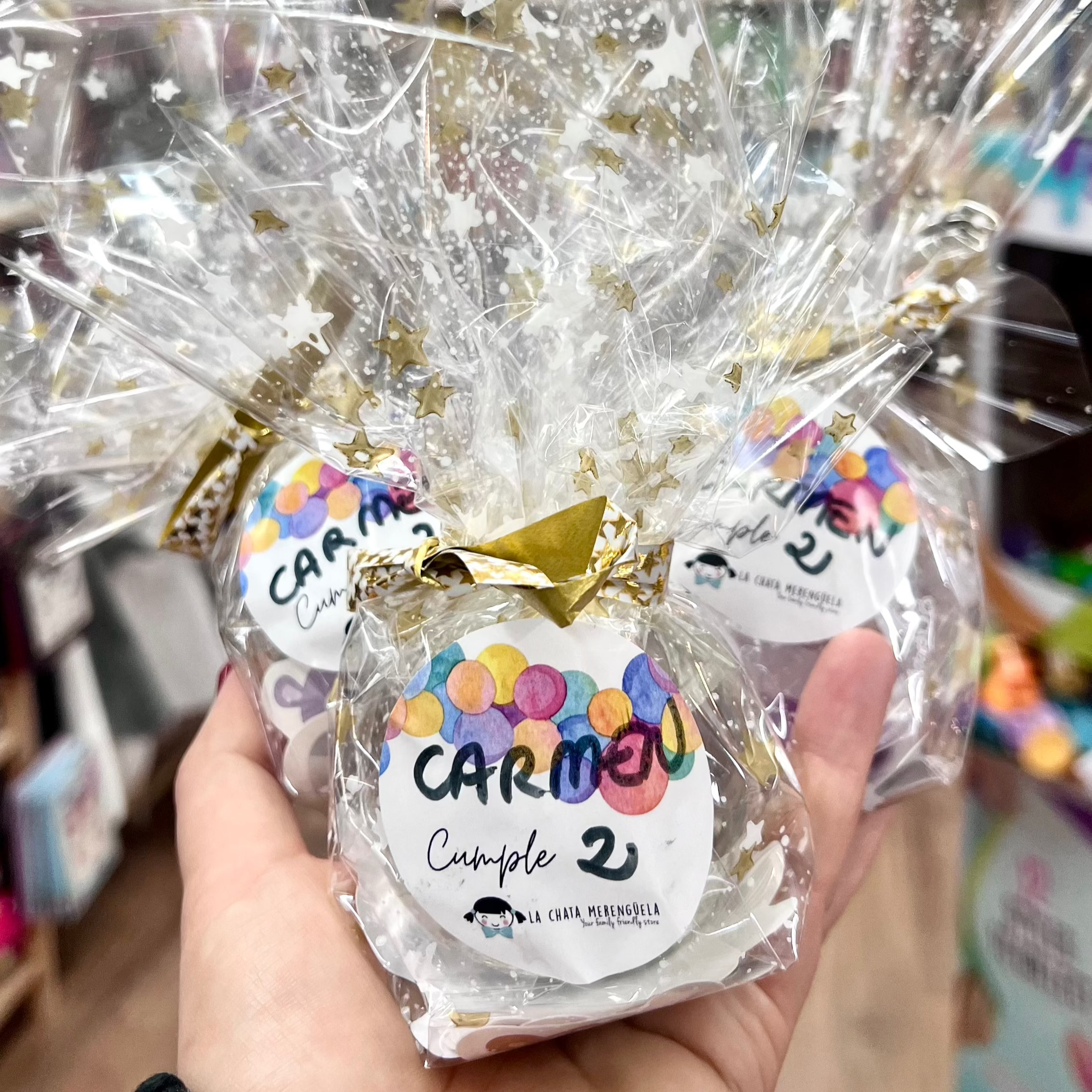 ¡Para cumple! bola sensorial con purpurina