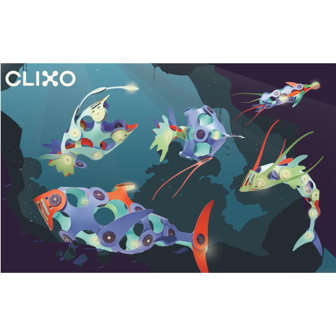 CLIXO ocean creatures ¡brilla en la oscuridad!: 24 piezas