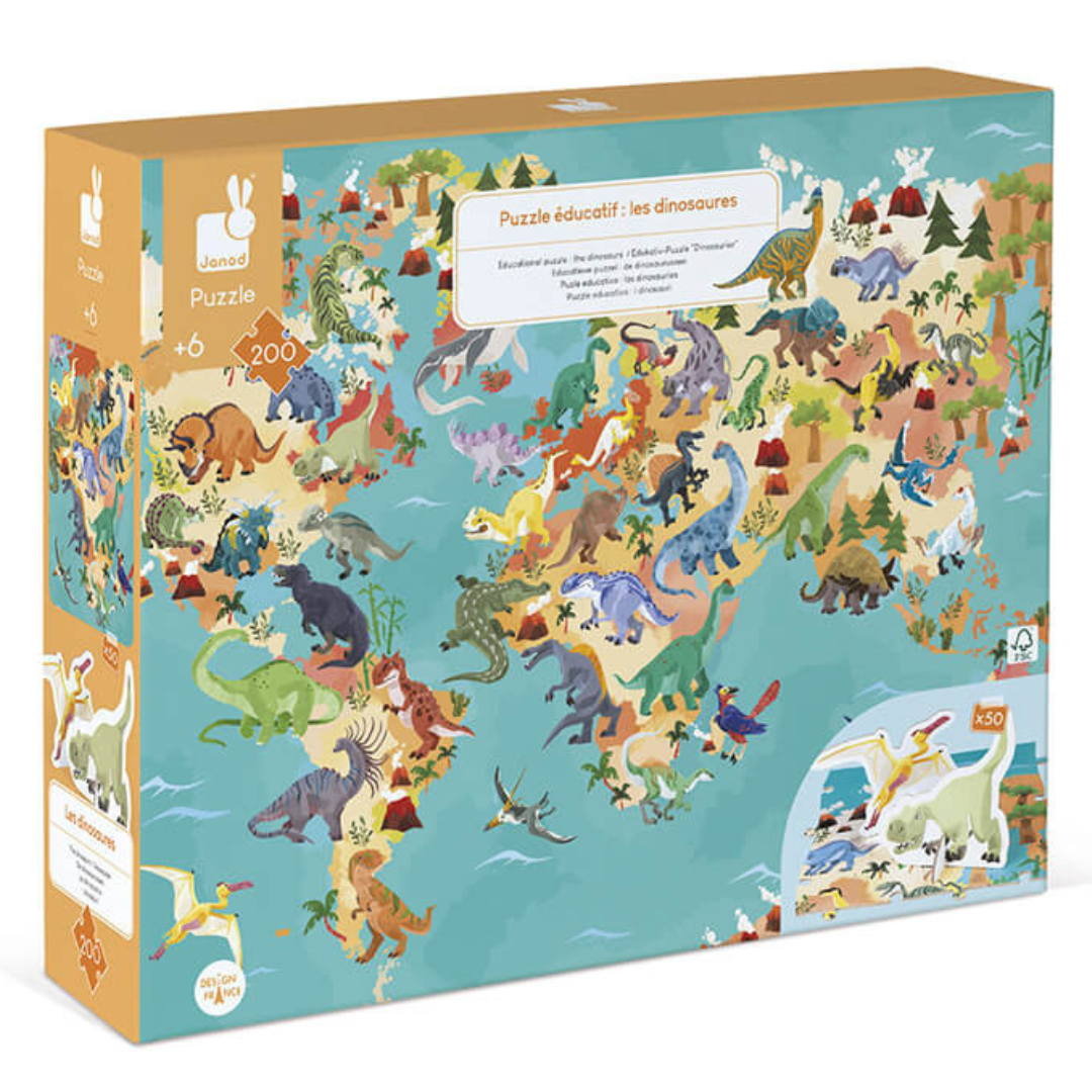 Puzzle educativo dinosaurios: 200 piezas