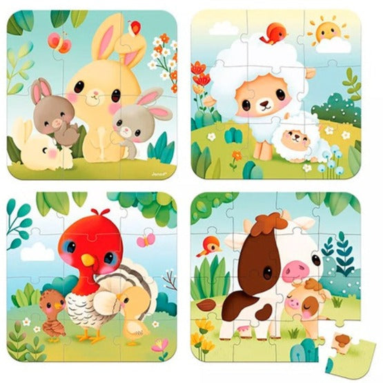 Set de 4 Puzzles Evolutivos · Animales de la Granja