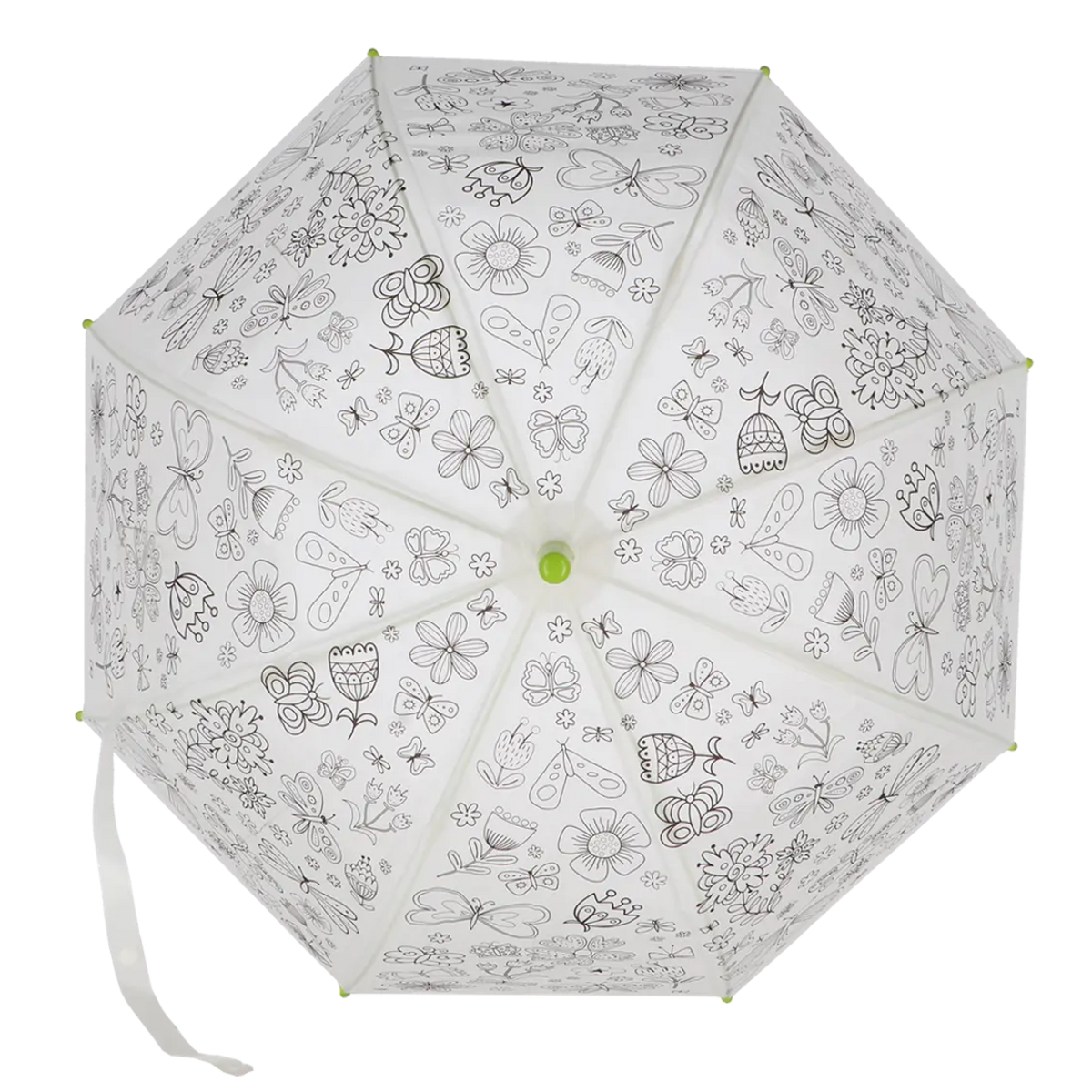 Paraguas de mariposas y flores ¡píntalo tú!