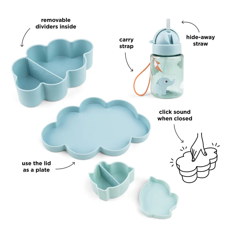 Set de almuerzo con botella DONEBYDEER playground · azul