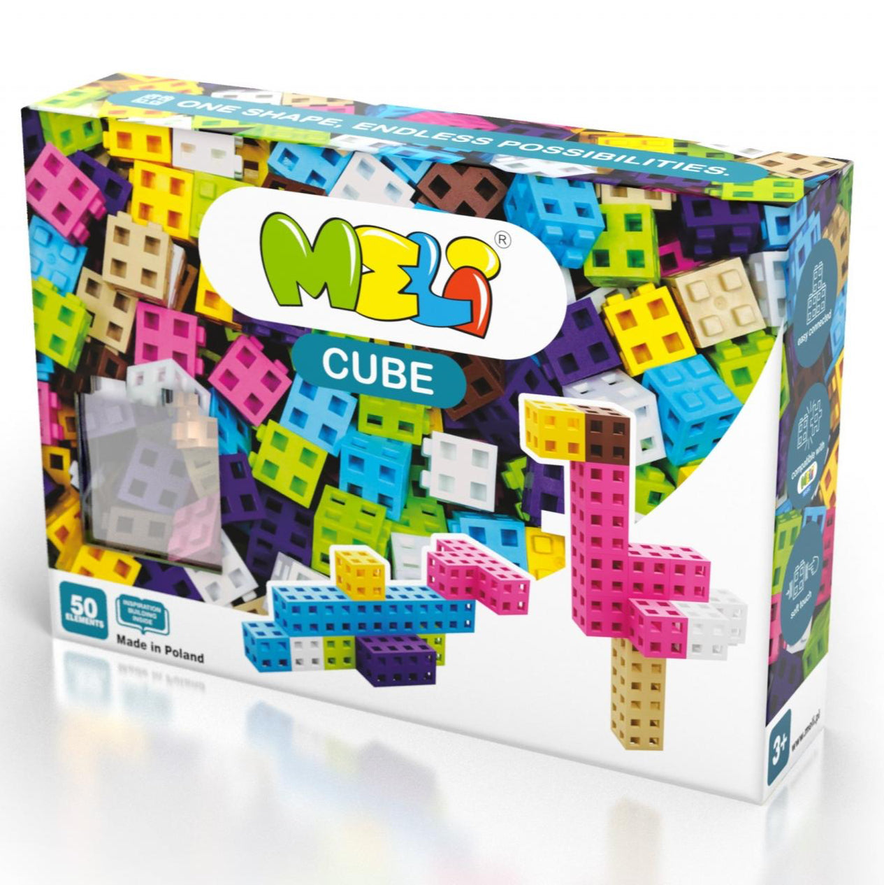 Construcciones MELI cube pastel · 50 piezas
