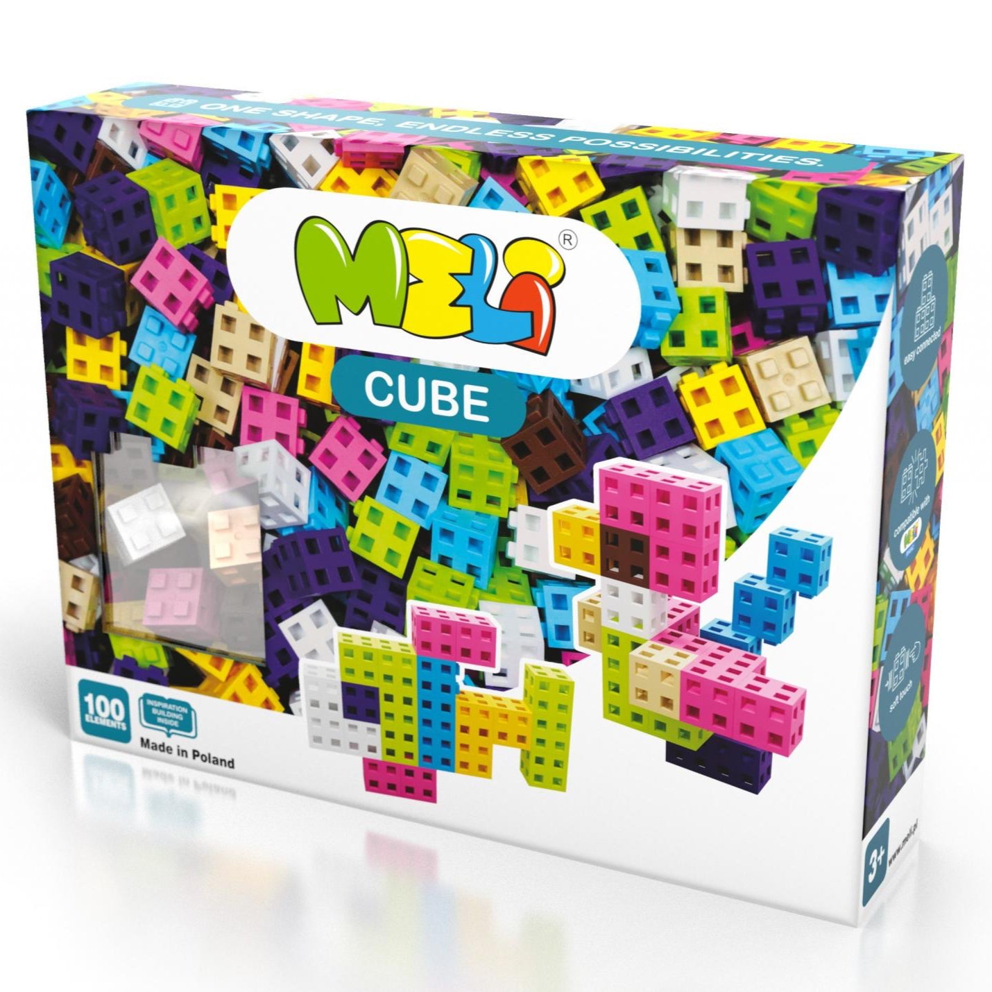 Construcciones MELI cube pastel · 100 piezas