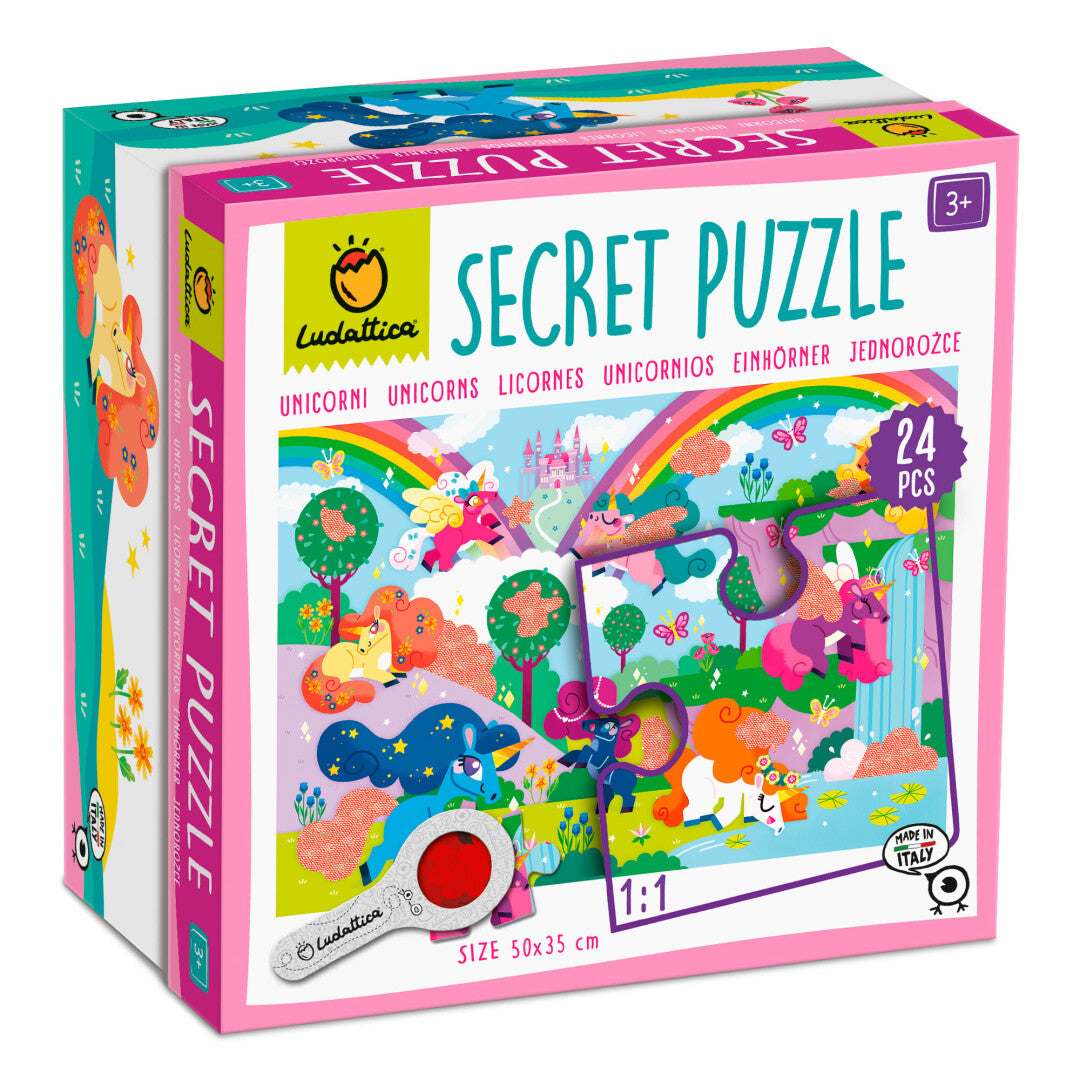 SECRET PUZZLE unicornios: 24 piezas