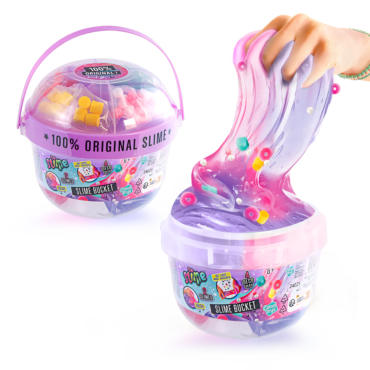 Cubo de 2 slimes ¡con 4 decoraciones!
