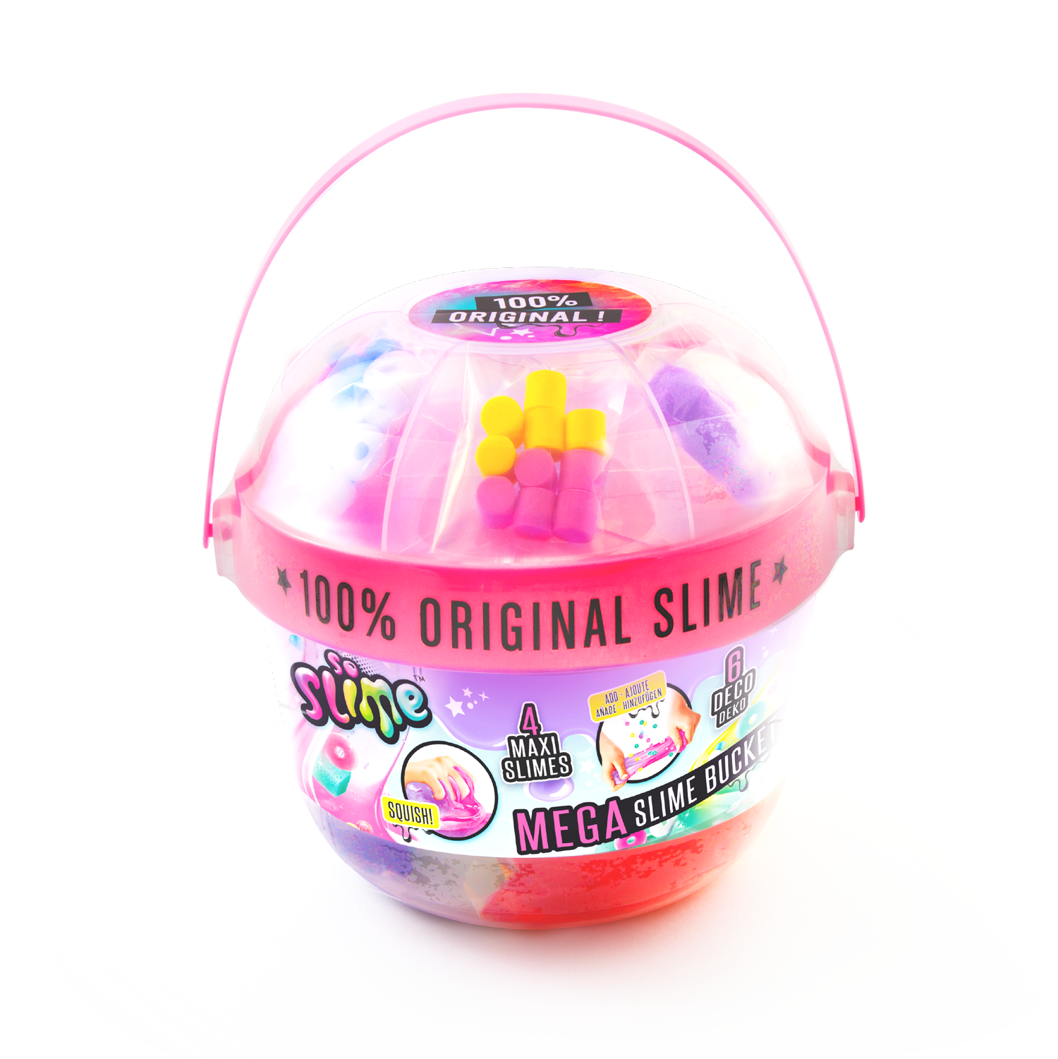 Súper cubo de 4 slimes ¡con 6 decoraciones!