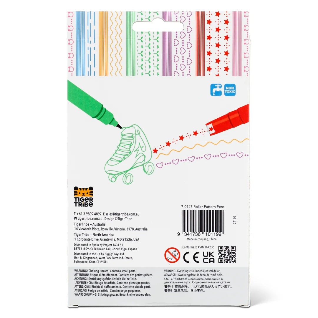 Bolígrafos de colores y patrones