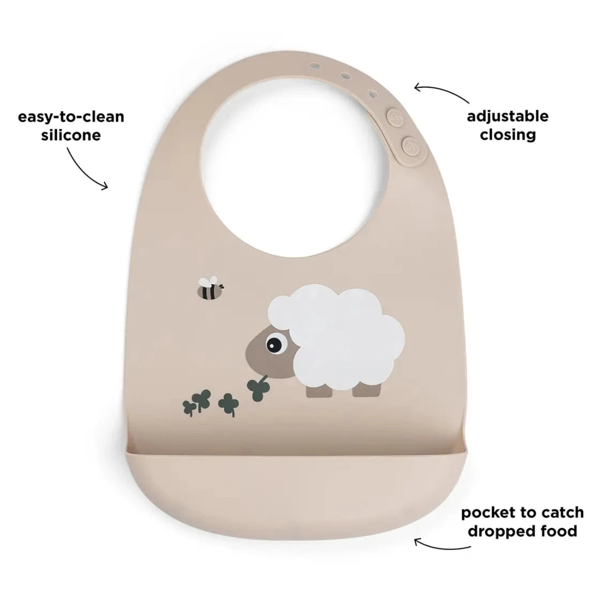 Babero de silicona DONEBYDEER · tiny farm arena