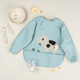 Babero con mangas DONEBYDEER tiny farm · azul