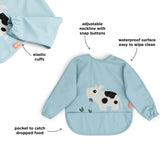 Babero con mangas DONEBYDEER tiny farm · azul
