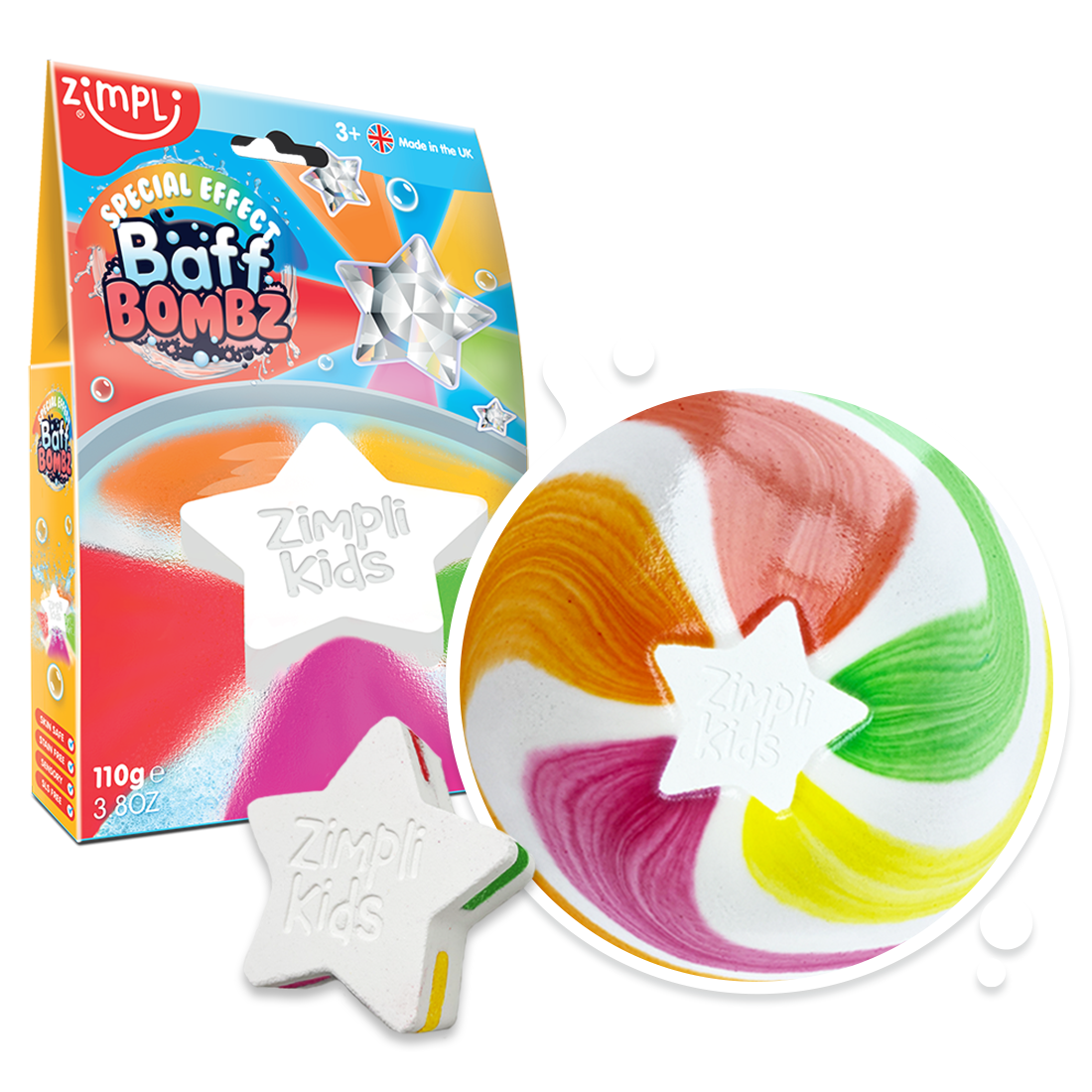 Bomba de baño estrella ¡efecto arco iris!